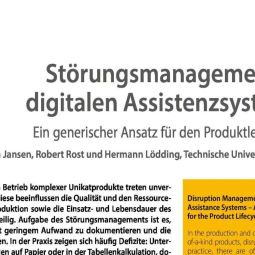 Störungsmanagement mit digitalen Assistenzsystemen