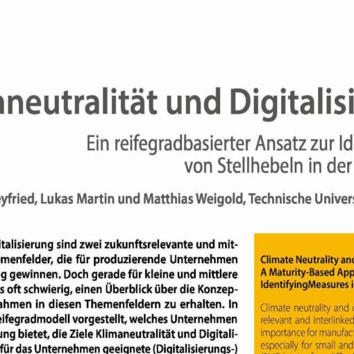 Klimaneutralität und Digitalisierung