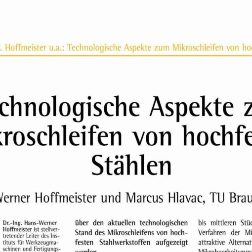 Technological Aspects of Micro-Grinding of Hardened Steels