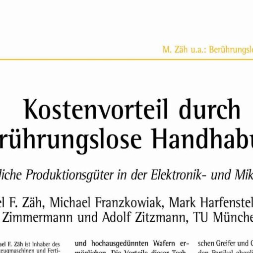 Kostenvorteil durch berührungslose Handhabung