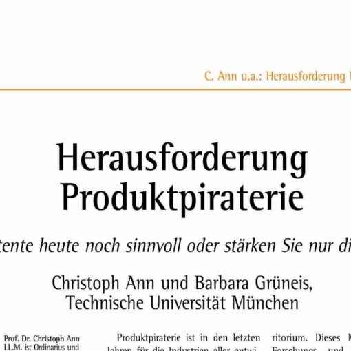 Product Piracy - Does it still make sense to file a patent application?