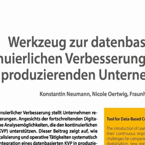 Tool for Data-Based Continuous Improvement in Manufacturing Companies