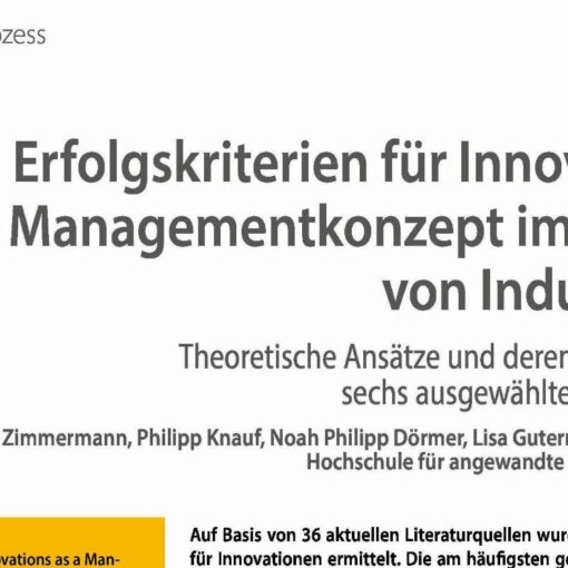 Success Criteria for Innovations as a Management Concept in the Context of Industry 4.0: Theoretical Approaches and Their Implementation in Six Selected Companies
