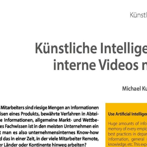 Use Artificial Intelligence for Internal Videos