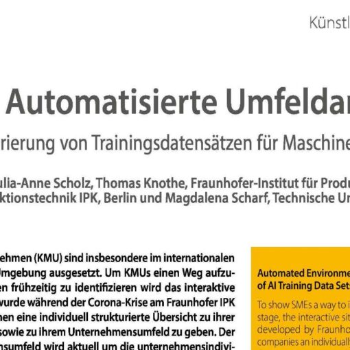Automated Environment Analysis - Generation of AI Training Data Sets