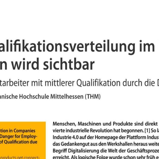 Distribution of Qualification in Companies Becomes Measurable − Danger for Employees with Medium Level of Qualification due to Digitization