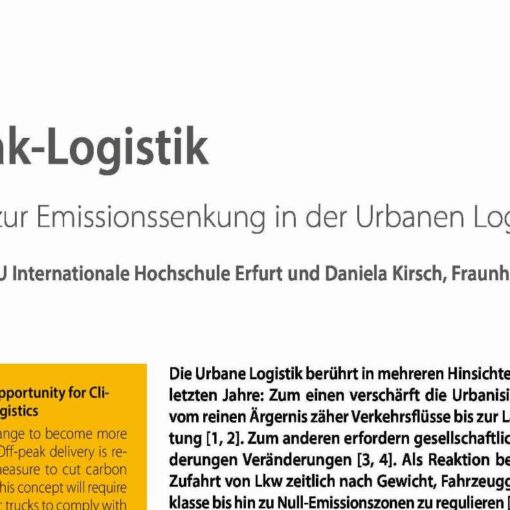 Off-Peak Delivery: An Opportunity for Climate-Friendly Urban Logistics