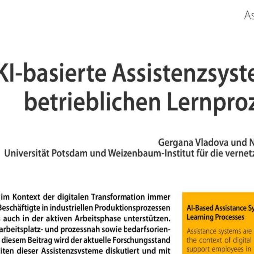 AI-Based Assistance Systems in Corporate Learning Processes