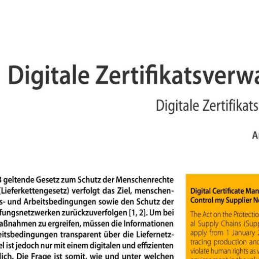 Digitale Zertfikatsverwaltung