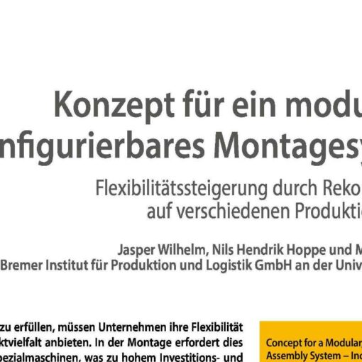 Konzept für ein modulares, rekonfigurierbares Montagesystem
