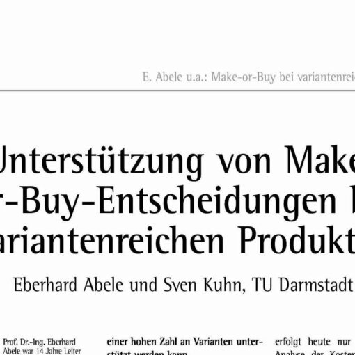 Support of make or buy decisions in case of products with high variety