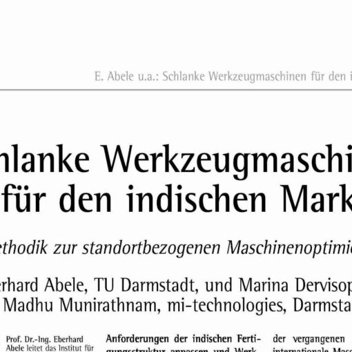 Schlanke Werkzeugmaschinen für den indischen Markt