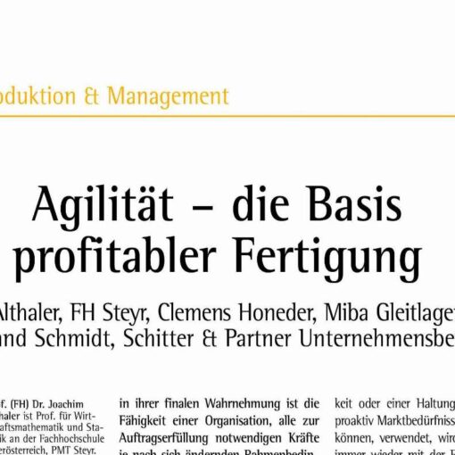Agility - The Key to Profitable Manufacturing