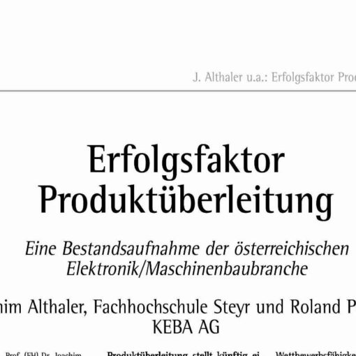 Successful Ramp-up - Survey of the Austrian Electronic- and Machine Building Industry