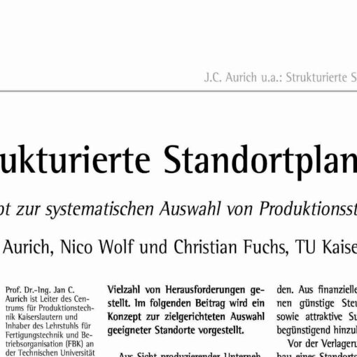 Strukturierte Standortplanung