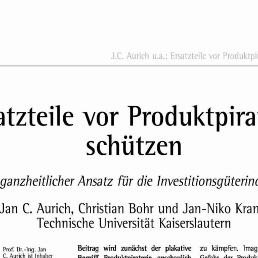Counterfeiting protection of spare parts
