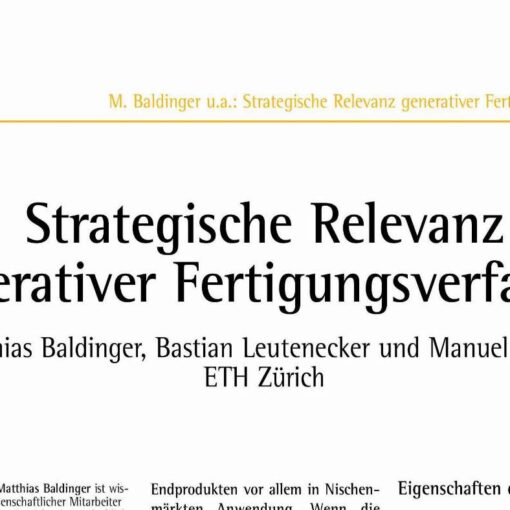 Strategic Relevance of Additive Manufacturing