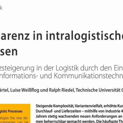 Transparenz in intralogistischen Prozessen