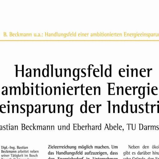 Handlungsfeld einer ambitionierten Energieeinsparung der Industrie