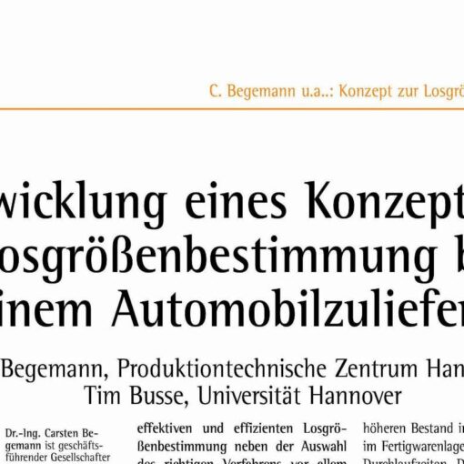 Development of a Concept for Lot Sizing for an Automotive Components Supplier