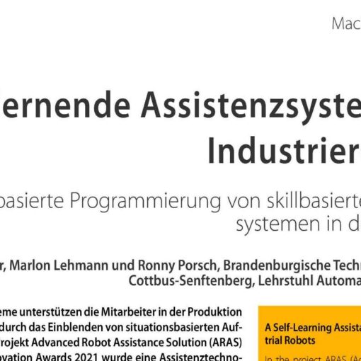 Selbstlernende Assistenzsysteme für Industrieroboter