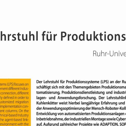 Lehrstuhl für Produktionssysteme Ruhr-Universität Bochum