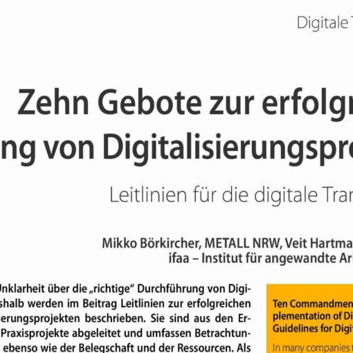 Zehn Gebote zur erfolgreichen Umsetzung von Digitalisierungsprojekten