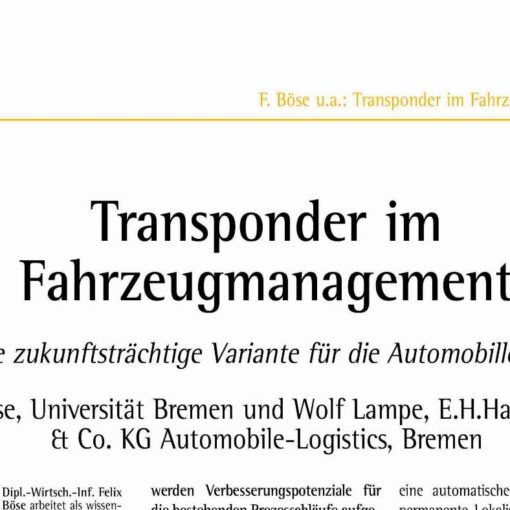 Assignment of Transponders in the Range of Automobile Management