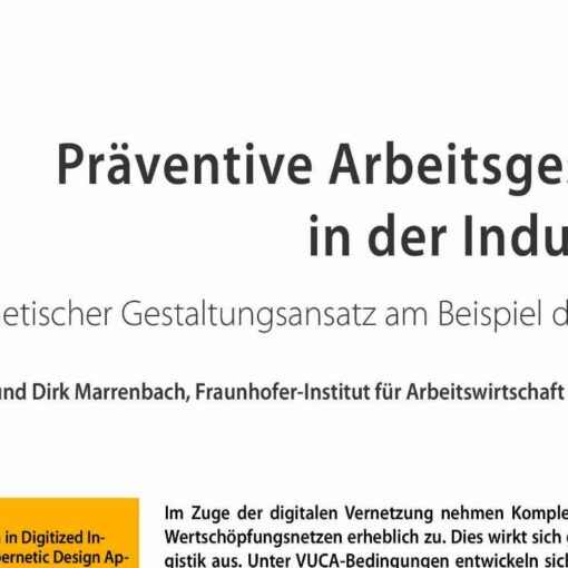 Preventive Work Design in Digitized Industrial Systems