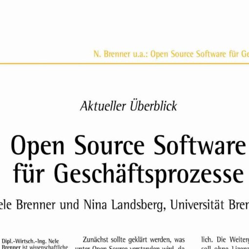 Aktueller Überblick Open Source Software für Geschäftsprozesse