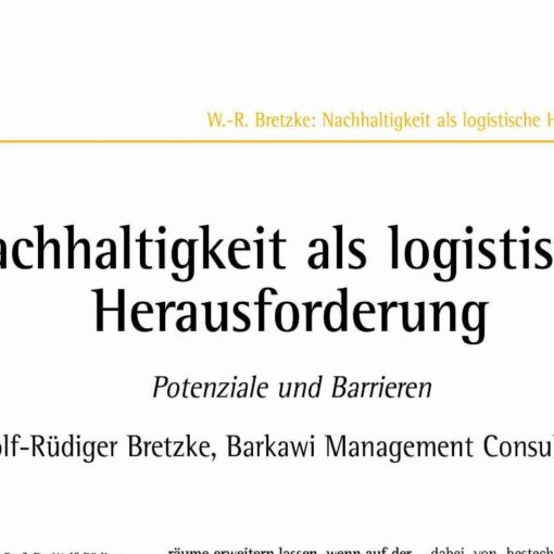Nachhaltigkeit als logistische Herausforderung