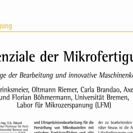 Potentials of Micro Machining