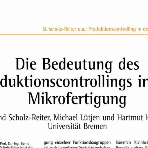 Die Bedeutung des Produktionscontrollings in der Mikrofertigung