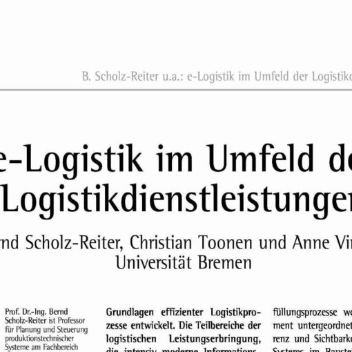 E-Logistics and Services in Logistics