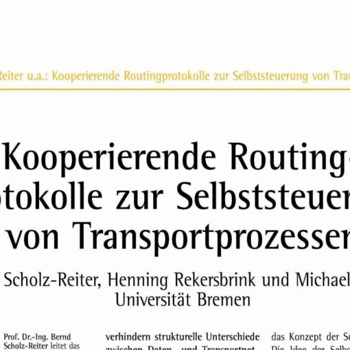 Cooperating Routing Protocols for Autonomous Controlled Transport Processes