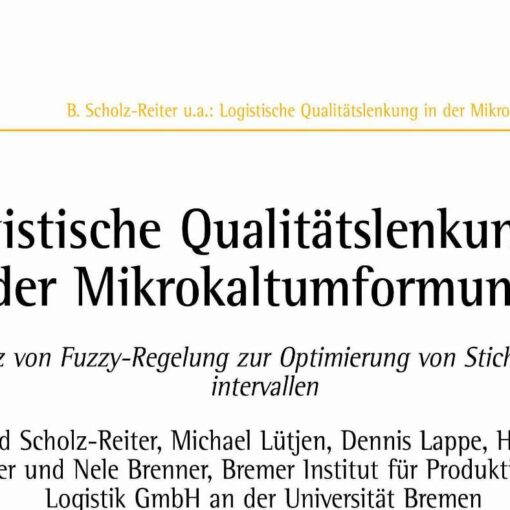 Logistische Qualitätslenkung in der Mikrokaltumformung