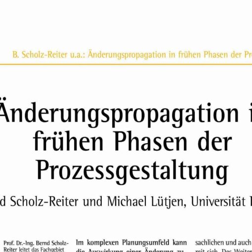 Änderungspropagation in frühen Phasen der Prozessgestaltung