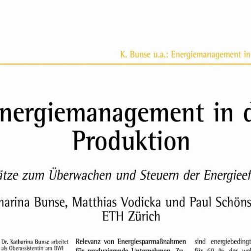 Energiemanagement in der Produktion