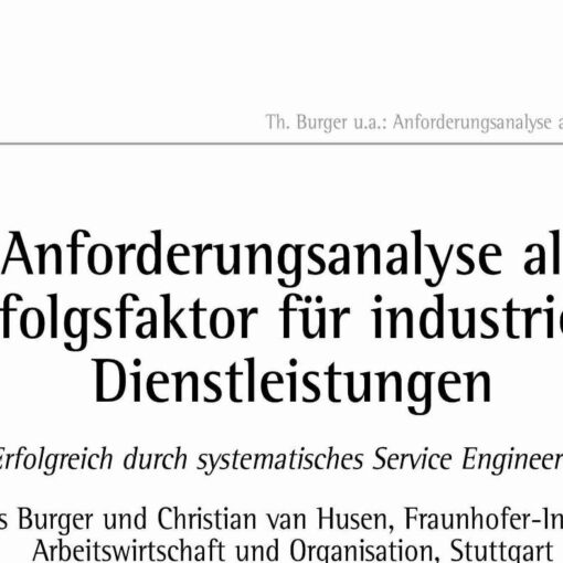 Requirements Analysis as the Key for Success in Industrial Services