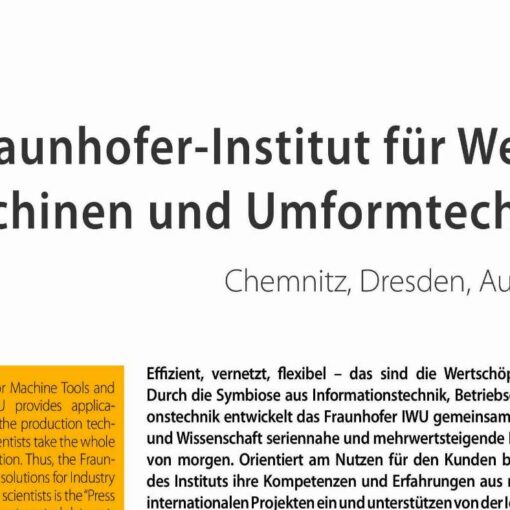 Fraunhofer-Institut für Werkzeug-maschinen und Umformtechnik IWU