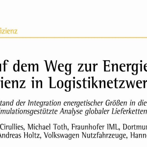 On the Way to Energy Efficiency in Logistics Networks