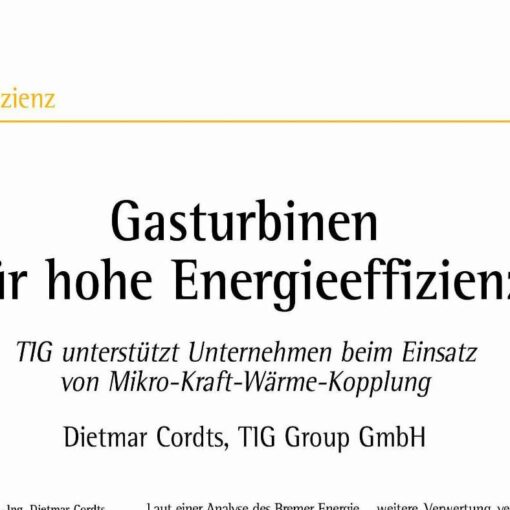 Gas Turbines for a High Energy Efficiency