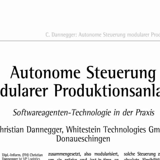 Autonomic Control of Modular Production Facilities