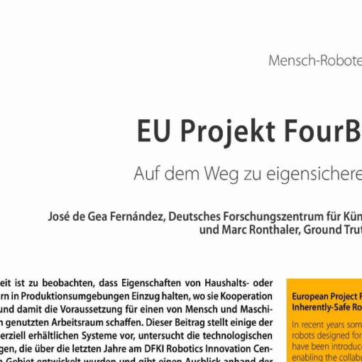 European Project FourByThree: Towards Inherently-Safe Robots