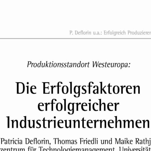 Produktionsstandort Westeuropa