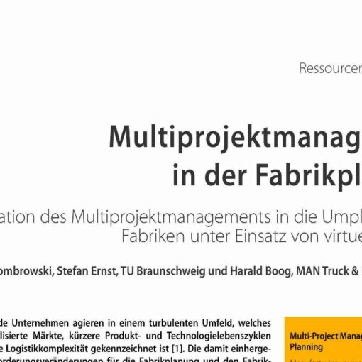 Multi-Project Management for Factory Planning