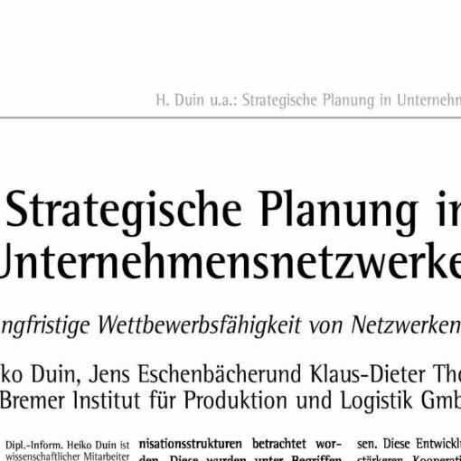 Strategische Planung in Unternehmensnetzwerken