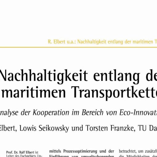 Sustainability Along Maritime Transport Chains