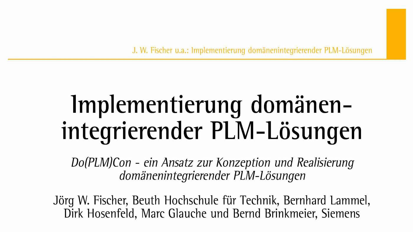 Do(PLM)Con - A Methodical Approach to Realize Domain Integrating PLM ...