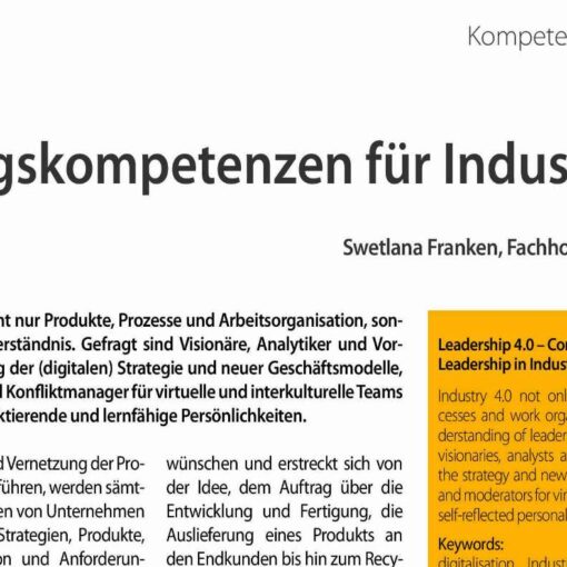 Leadership 4.0 - Concepts and Skills for Leadership in Industry 4.0